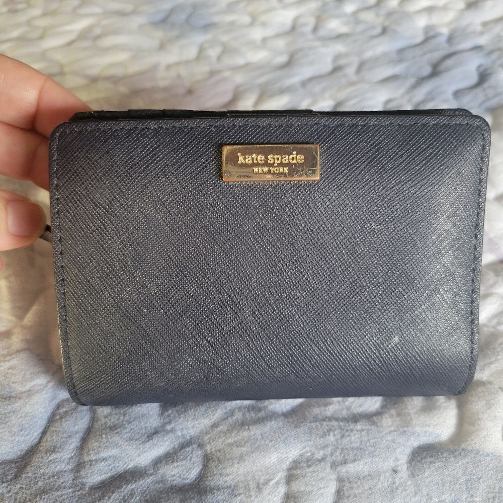 Kate Spade Leather Wallet, navy blue